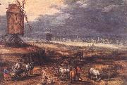 BRUEGHEL, Jan the Elder Landscape with Windmills fdg Sweden oil painting reproduction